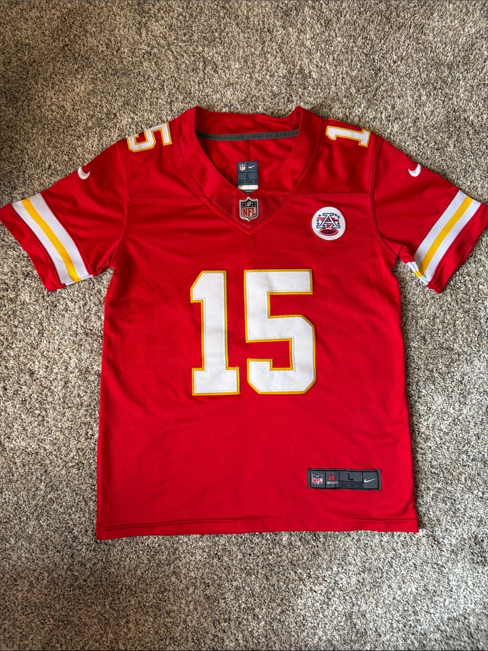 Patrick Mahomes Kansas City Chiefs Nike Jersey Youth Large Red Stitched Limited